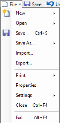 Graphics Editor File Menu