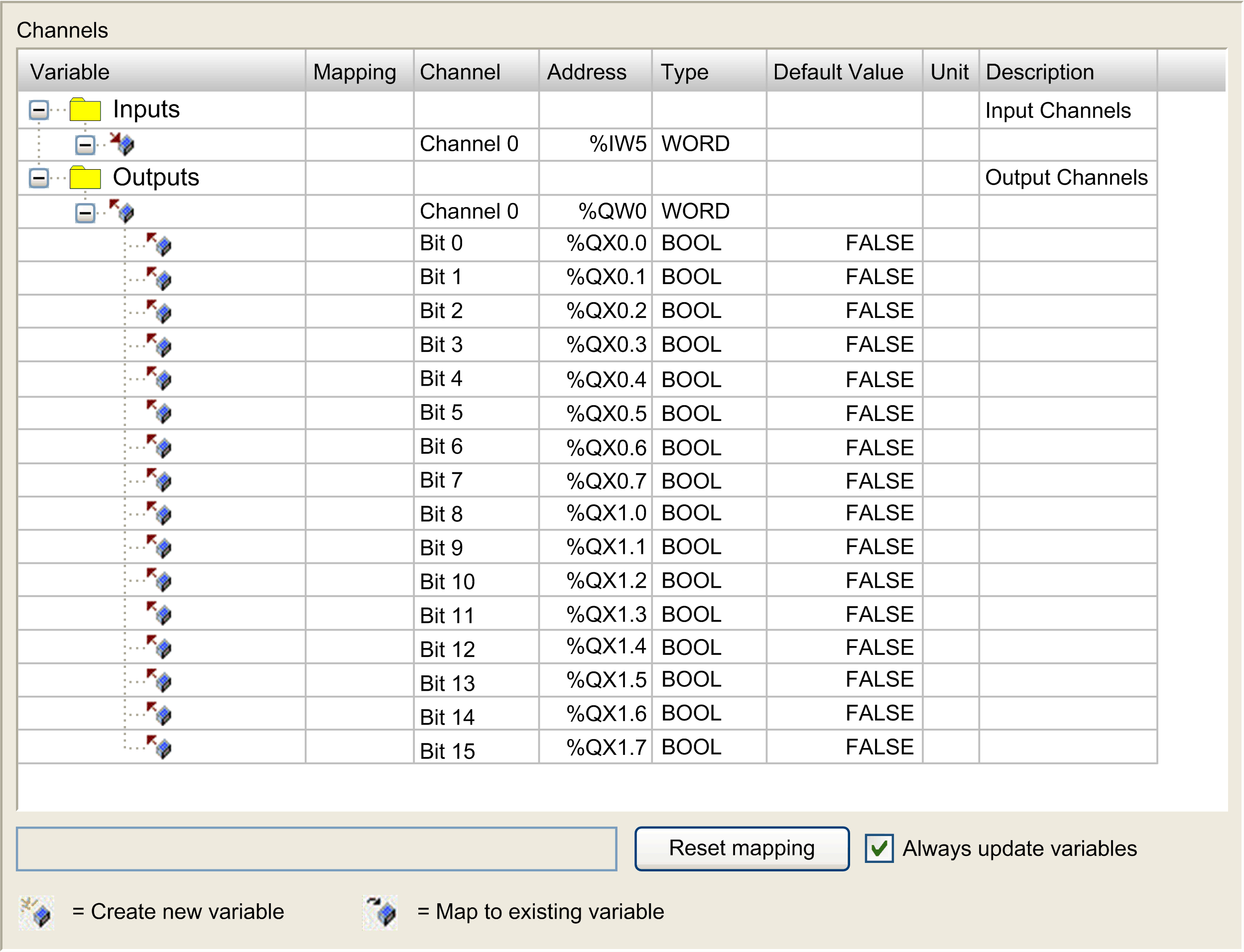 Modbus TCP I/O Mapping