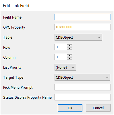 The settings on the Edit Link Field window.