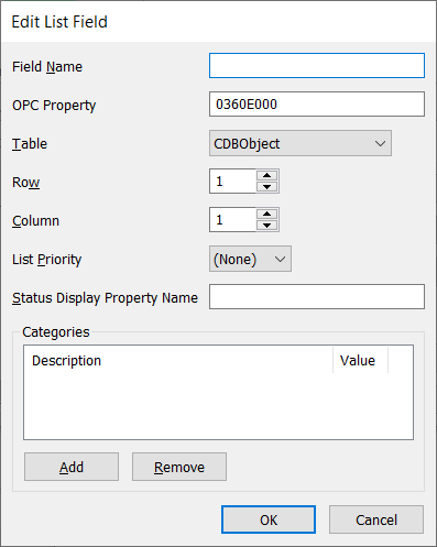 The settings on the Edit List Field window.