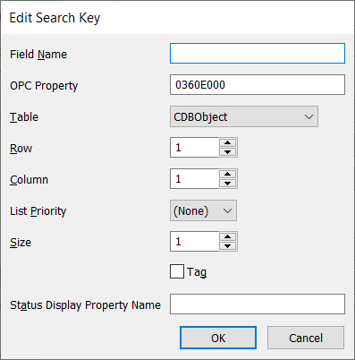 The settings on the Edit Search Key window.
