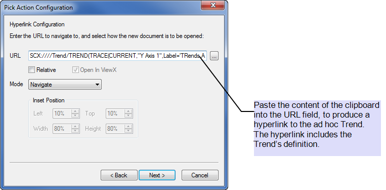 Trend added as a hyperlink pick action target